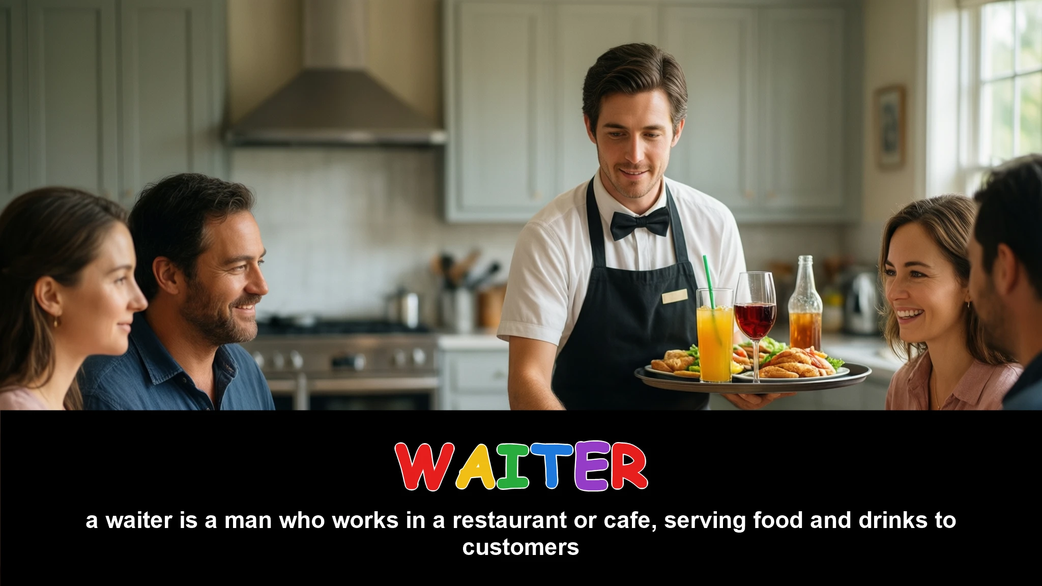 English Illustration for waiter
